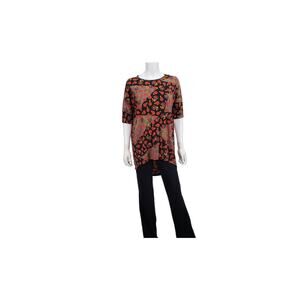 LuLaRoe Irma Women's Black Floral High-Lo Scoop Neck Top, Size: X-Small, New